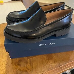 Cole Haan Women’s Glossy Black Slip-On Loafers